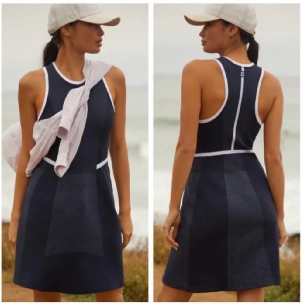 Anthropologie Navy and White Dress